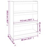 vidaXL Bibliothèque/Séparateur de pièce Gris 80x30x103 5 cm Pin massif