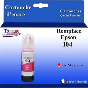 T3AZUR - Bouteille compatible avec Epson EcoTank ET-2810  ET-2811  ET-2812  ET-2814  ET-2815 - Magenta
