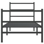 vidaXL Cadre de lit métal sans matelas avec pied de lit noir 75x190 cm