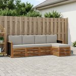 vidaXL Ensemble de canapés d'extérieur 5 pc Naturel et gris clair