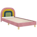 vidaXL Cadre de lit pour enfants avec tête de lit Rose 90 x 190 cm