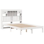vidaXL Lit bibliothèque sans matelas blanc 135x190 cm bois pin massif
