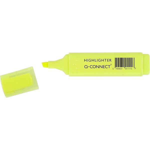 Surligneur tracé 2/5 mm pointe biseautée couleurs éclatantes jaune Q-CONNECT