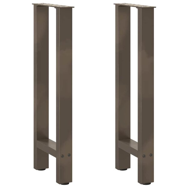 vidaXL Pieds de table console en acier naturel  2 pièces  38 x (72-73) cm