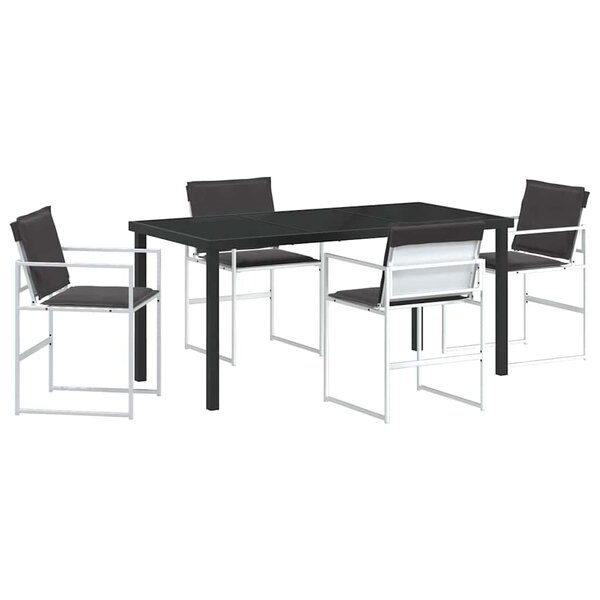 vidaXL Ensemble de salle à manger pour jardin 5 Pièces Blanc