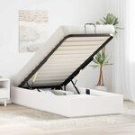 vidaXL Cadre de lit ottoman avec rangement Blanc 75 x 190 cm