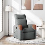 vidaXL Fauteuil inclinable de massage en tissu gris foncé