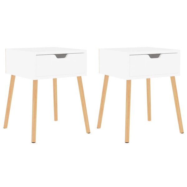 vidaXL Tables de chevet 2 Pièces Blanc 40x40x56 cm Bois d'ingénierie