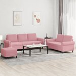 vidaXL Ensemble de canapés 3 Pièces avec coussins Rose Velours