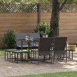 Ensemble de jardin pour manger avec 10 pièces et des coussins en acier et textilène