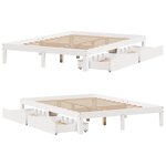 vidaXL Cadre de lit avec tiroirs sans matelas blanc 135x190 cm