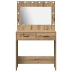 vidaXL Coiffeuse chêne artisanal 78.5 x 41 x 135 cm Bois d'ingénierie