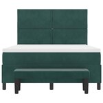vidaXL Lit à ressorts avec tête de lit Vert foncé 190 x 140 cm Velours