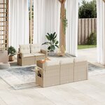 vidaXL Salon de jardin avec coussins 6 Pièces beige résine tressée