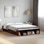 vidaXL Cadre de lit sans matelas chêne fumé 135x190 cm