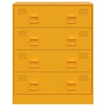 vidaXL Buffet jaune moutarde 67x39x83 cm acier
