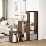 vidaXL Étagère séparatrice de pièce 3niveaux chêne marron 123x29x123cm