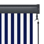 vidaXL Store roulant d'extérieur 120x250 cm Bleu et blanc