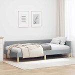 vidaXL Cadre de lit d'angle Gris clair 90 x 200 cm tissu