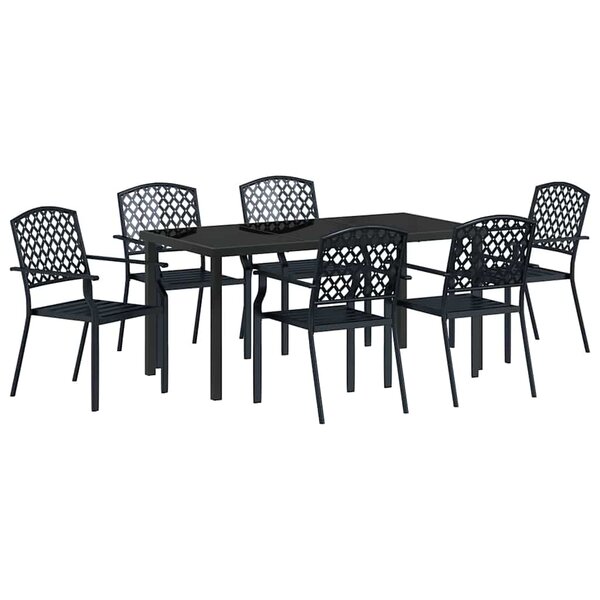 vidaXL Ensemble de salle à manger pour jardin 7 Pièces Anthracite
