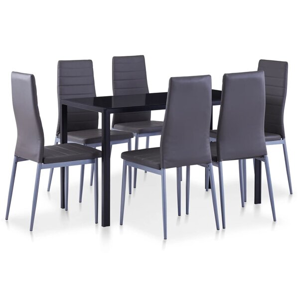 vidaXL Ensemble à dîner 7 Pièces Gris
