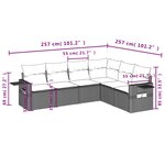 vidaXL Salon de jardin avec coussins 6 Pièces marron résine tressée