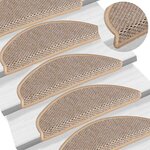 vidaXL Tapis d'escalier autocollants 15 Pièces 65x21x4 cm Beige clair