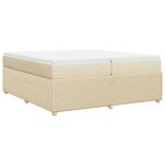 vidaXL Sommier à lattes de lit avec matelas Crème 200x200 cm Tissu