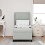 vidaXL Lit à ressorts avec matelas gris clair 80x200 cm en velours