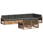 vidaXL Ensemble de canapés d'extérieur 8 Pièces Naturel et Anthracite