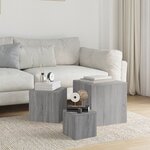 vidaXL Tables d'appoint 3 Pièces Sonoma gris Bois d'ingénierie