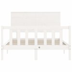 vidaXL Cadre de lit avec tête de lit blanc 140x190 cm bois massif