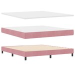 Lit avec sommier et matelas vidaXL Rose 180x200 cm Velours