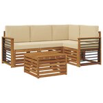 vidaXL Ensemble de canapés d'extérieur 5 Pièces Naturel et Beige