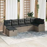 vidaXL Ensemble de canapé de jardin 7 Pièces Gris 287.5 x 122.5 x 85 cm