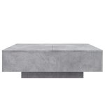 vidaXL Table basse avec lumières LED gris béton 100x100x31 cm
