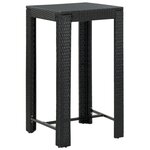 vidaXL Ensemble de bar de jardin 3 Pièces avec coussins noir poly rotin
