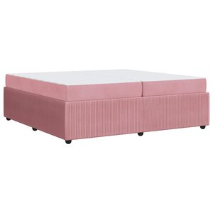 vidaXL Cadre de lit avec matelas Rose 200 x 200 cm tissu