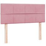 vidaXL Sommier à lattes de lit avec matelas et LED rose 120x220 cm velours