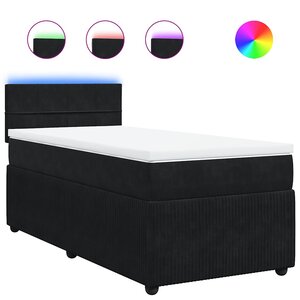 vidaXL Sommier à lattes de lit avec matelas Noir 100x200 cm Velours