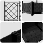 vidaXL Cache-pot de jardin 3 Pièces Noir 120 x 40 x 125 5 cm Acier