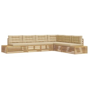 vidaXL 7 pc Ensemble de canapés d'extérieur Polyester Blanc