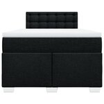 vidaXL Sommier à lattes de lit avec matelas Noir 120x200 cm Tissu