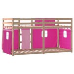 vidaXL Lit superposé sans matelas rose 80x200 cm bois de pin massif