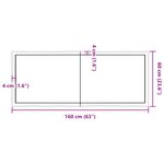 vidaXL Dessus de table bois massif non traité bordure assortie