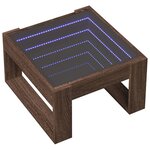 vidaXL Table basse avec LED infini chêne marron 50x53x30 cm