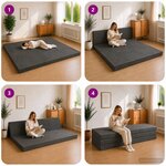 vidaXL Canapé-lit pliable 200 x 67 x 45 cm Gris foncé