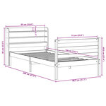 vidaXL Cadre de lit sans matelas cire marron 75x190 cm bois pin massif