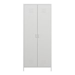 Armoire étagère meuble de rangement métallique 180 x 76 x 50 cm acier blanc 03_0008915