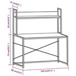 vidaXL Bureau d'ordinateur Blanc 120 x 60 x 138 cm